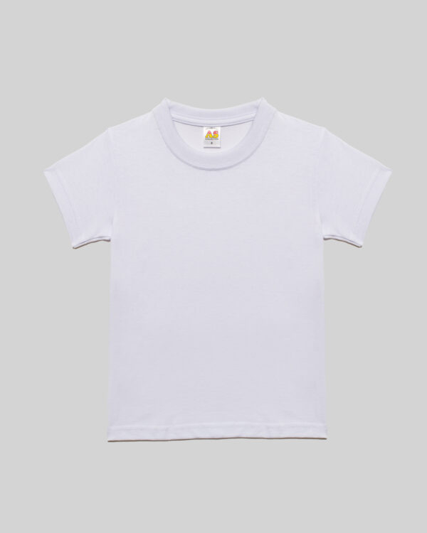 Camiseta Blanca Cuello Redondo Infantil